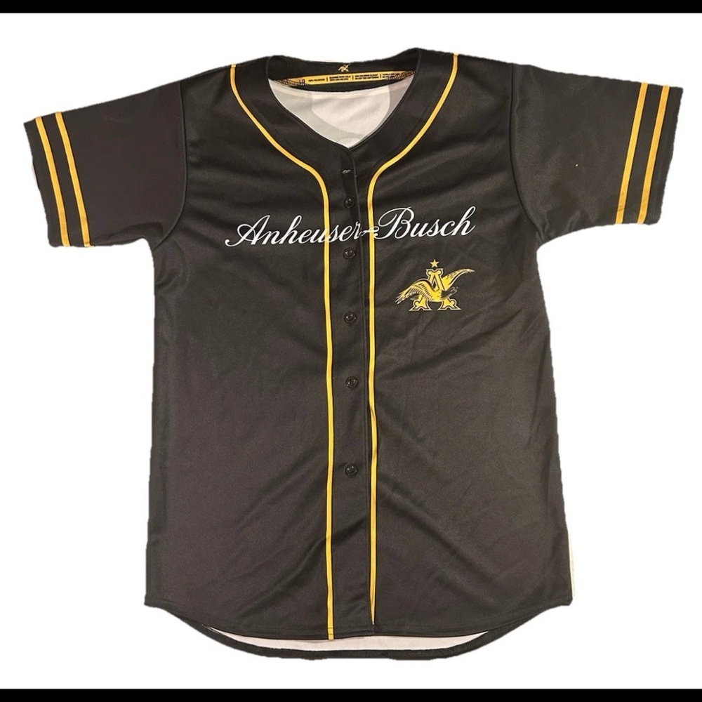 Anheuser Busch Baseball Ambassador Jersey #95 sz L LARGE Black Short Sleeve